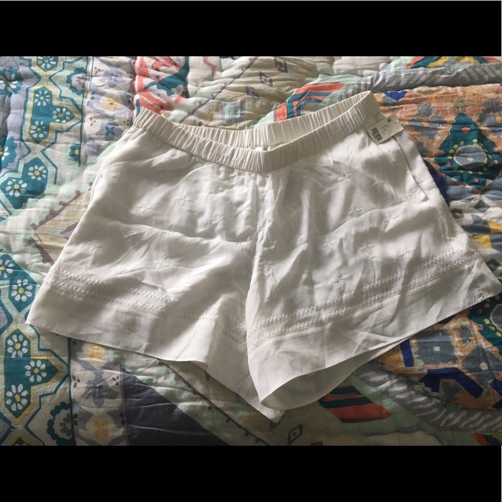 Anthropologie Elevenses White Dress Shorts