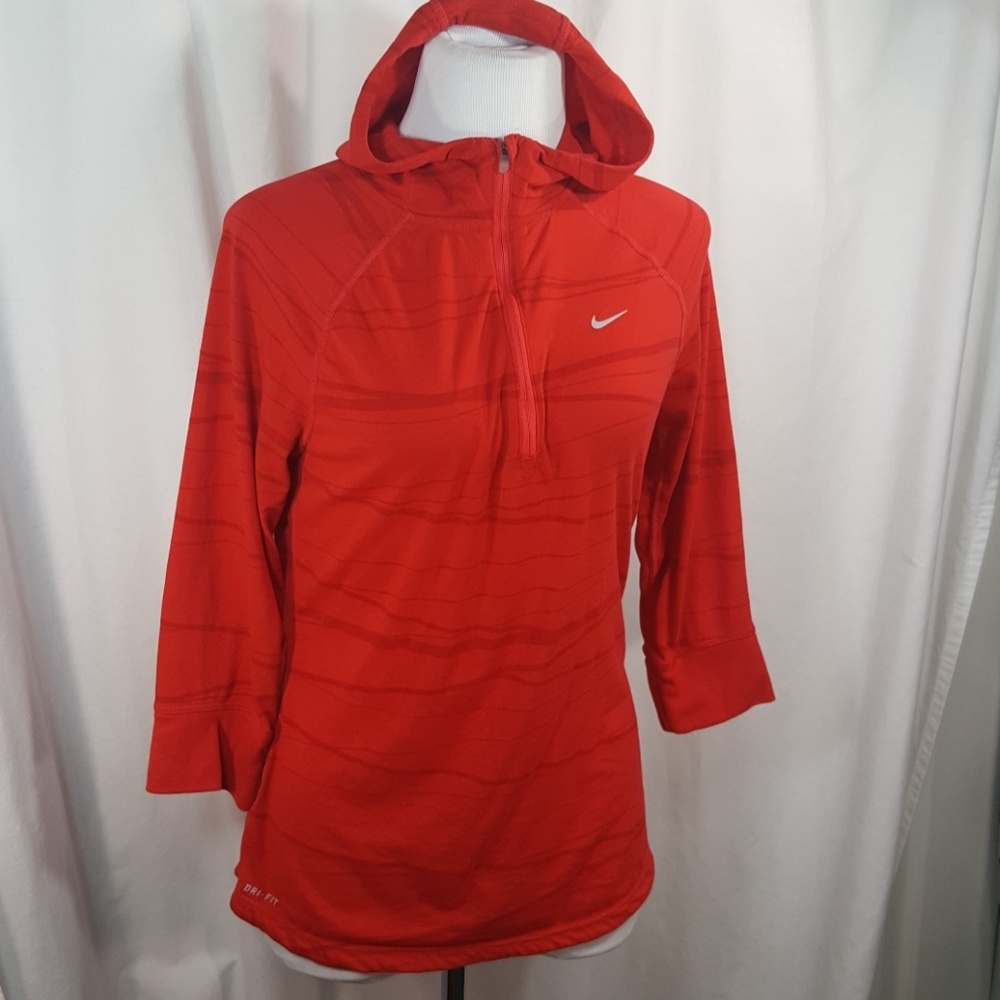 Womens Nike red hoodie hooded running dri fit