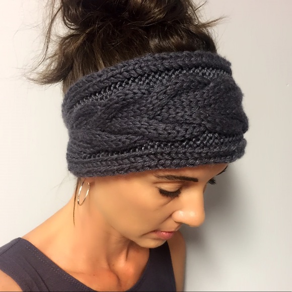 Charcoal Gray Knit Head Wrap - Picture 3 of 3