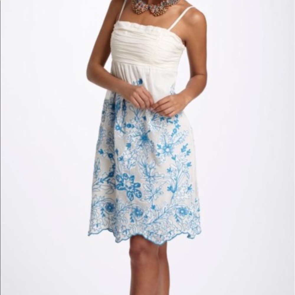 NWT Vanessa Virginia Stitched Cornflower Dress 2