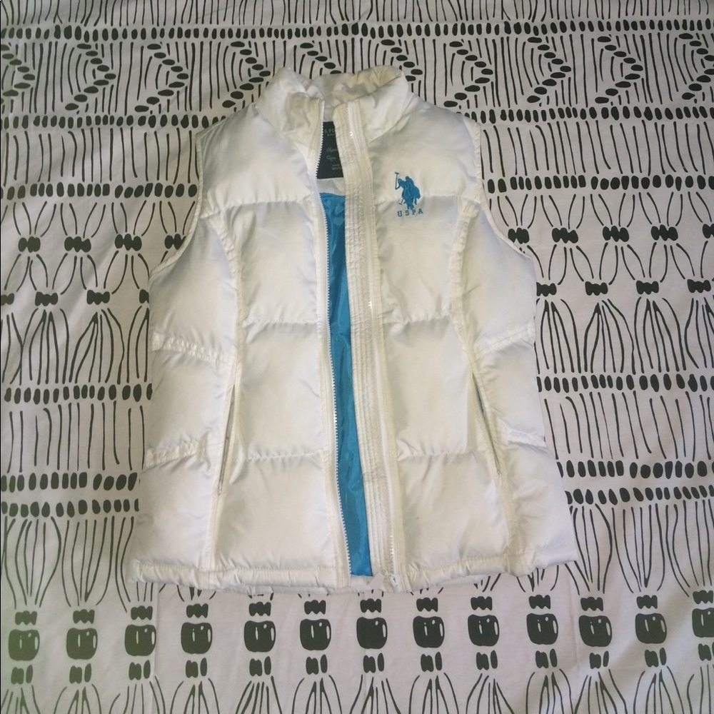 U. S. Polo Assn. Brand White & Blue Winter Vest