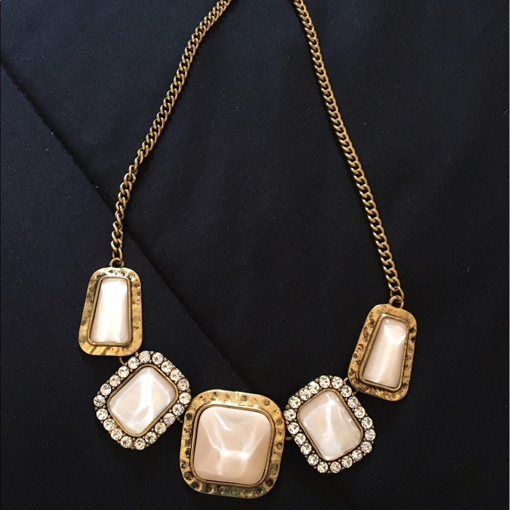 Beige stone necklace