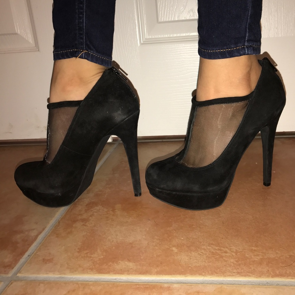 Black booties with Mesh!