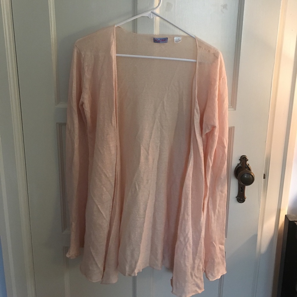 Ballet pink linen cardigan