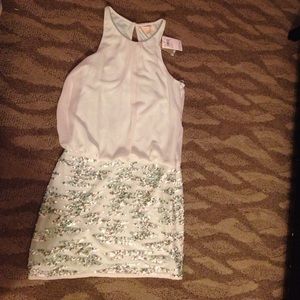 Aidan Mattox Blue Dress Mini Skirt with Sequins