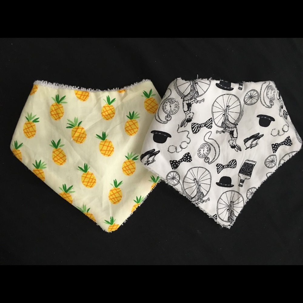 Two Bespoke Baby Dribble Bibs