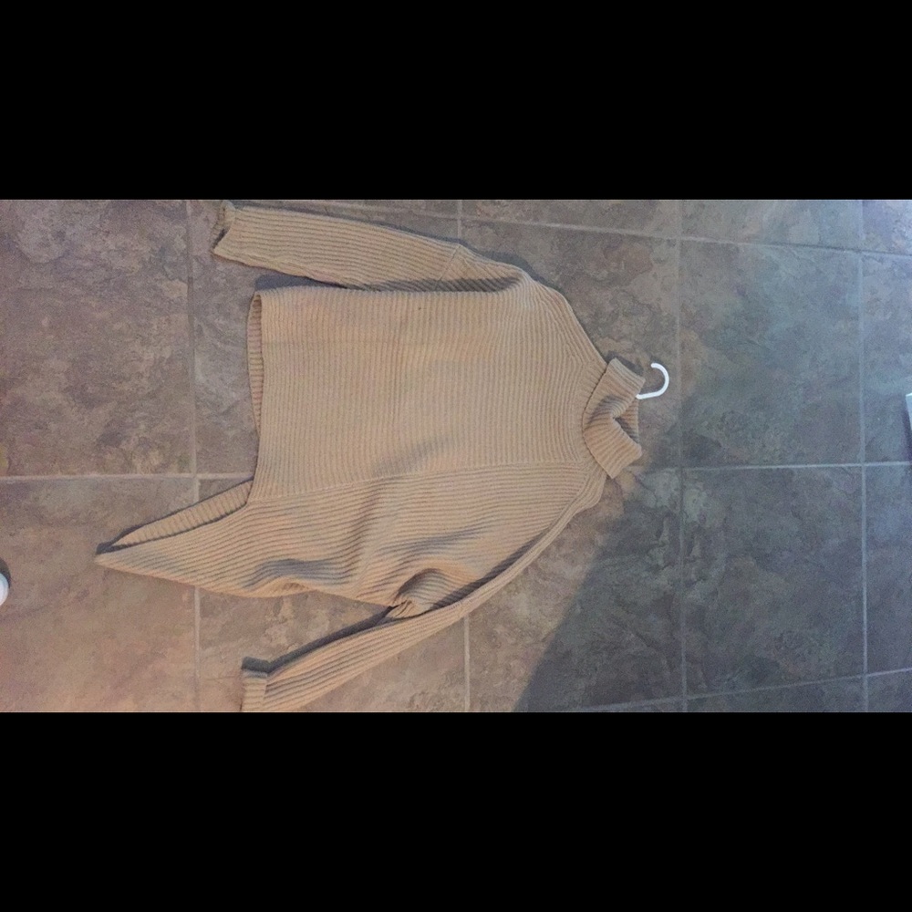 Turtle neck diagonal sweater