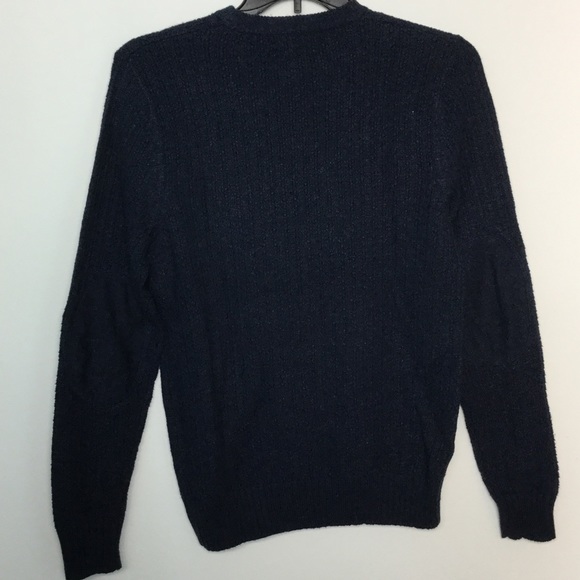 Sonoma Crewneck Knit Sweater S Navy Padded Elbow - Picture 4 of 4