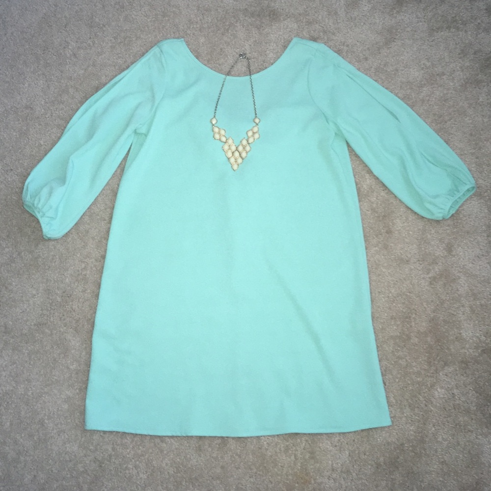 Blue, quarter sleeve dress