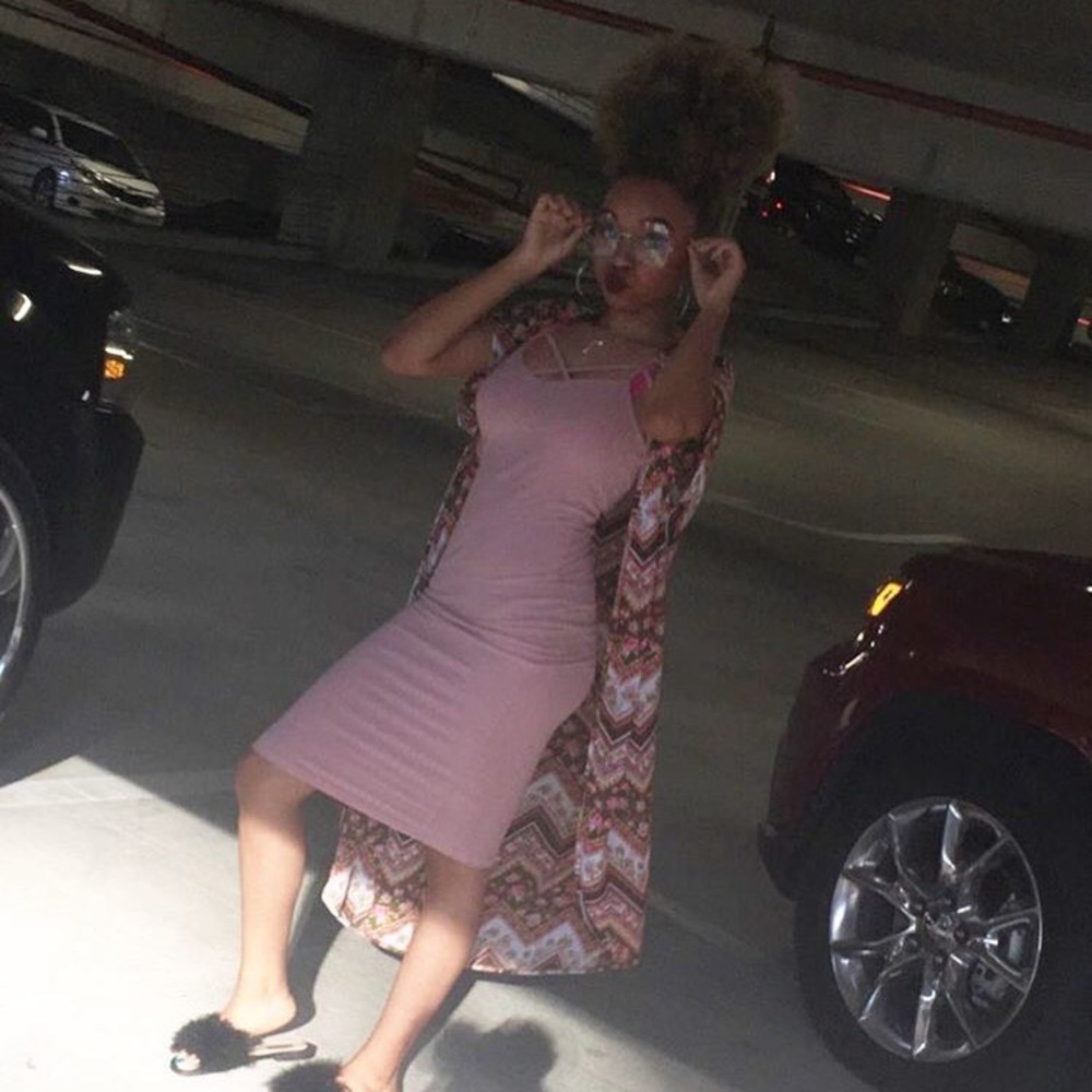 Pink body con dress