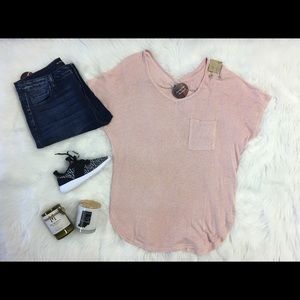 Oversized Dusty Pink Pocket Tee