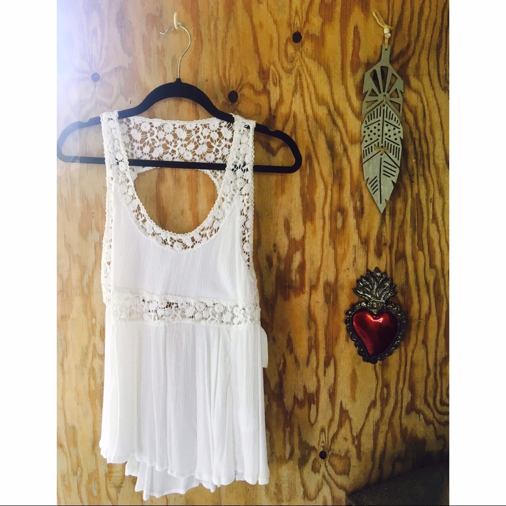 O'Neill Crochet White Tank Top