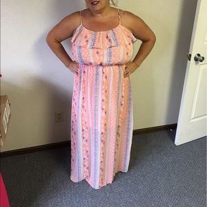 Peach Tribal Print Dress NWT 1X 2X