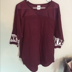 Pink three quarter sleeve top