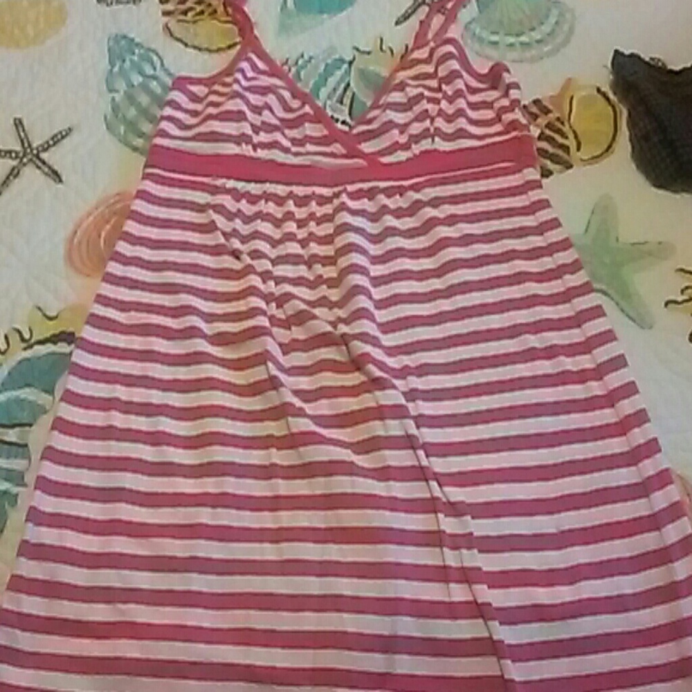 Pink and white striped tank