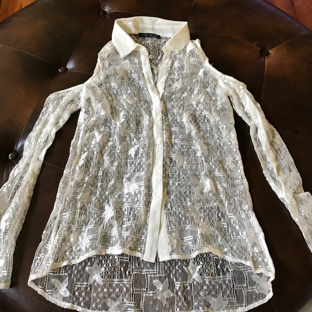 Long sleeve, see through shirt