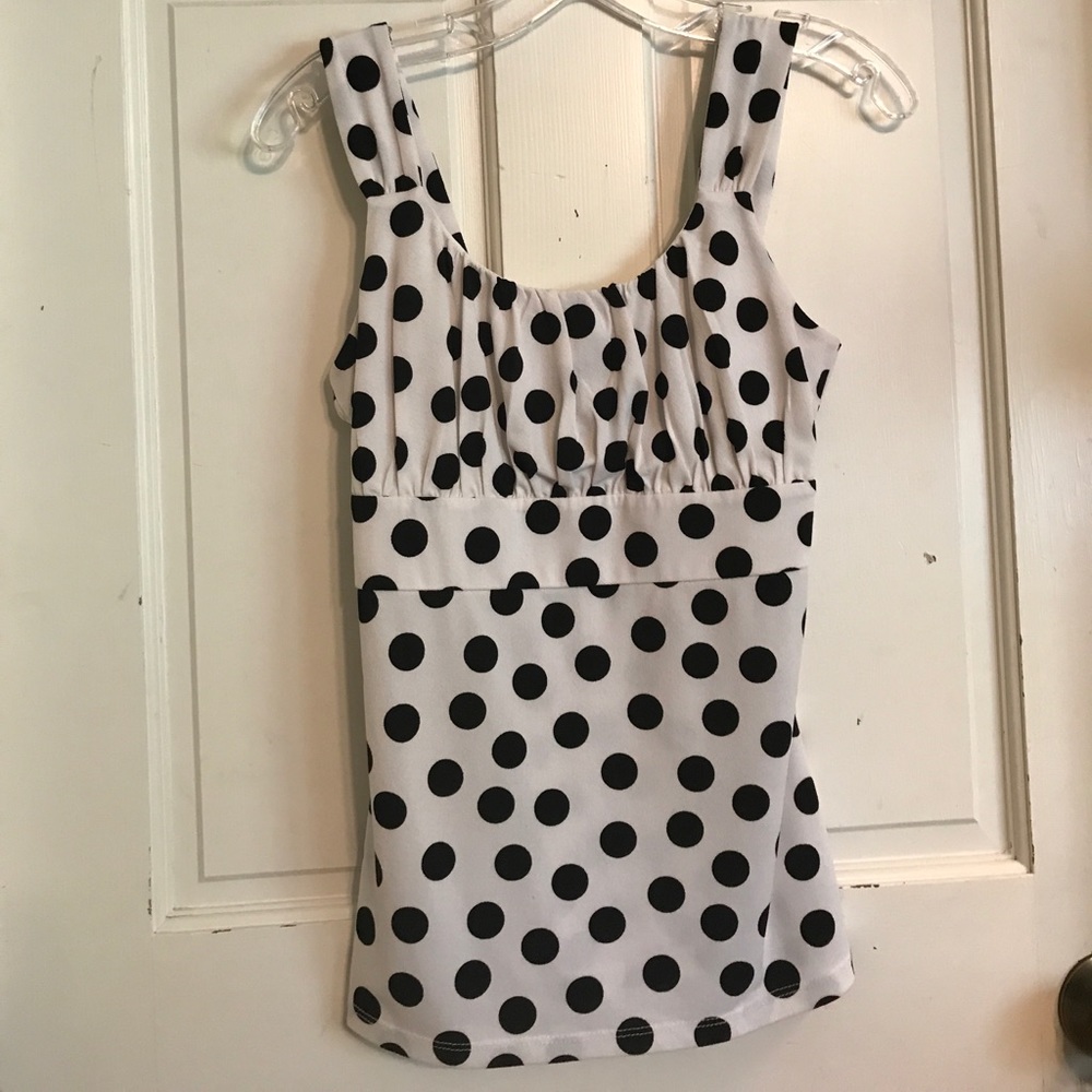 Ann Taylor Black/white Polka Dot camisole, size XS