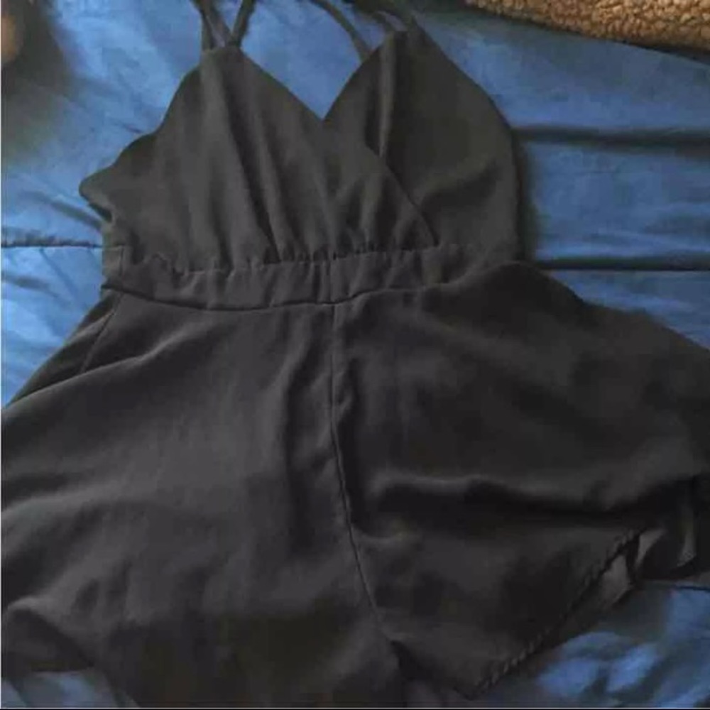 Black flowy romper