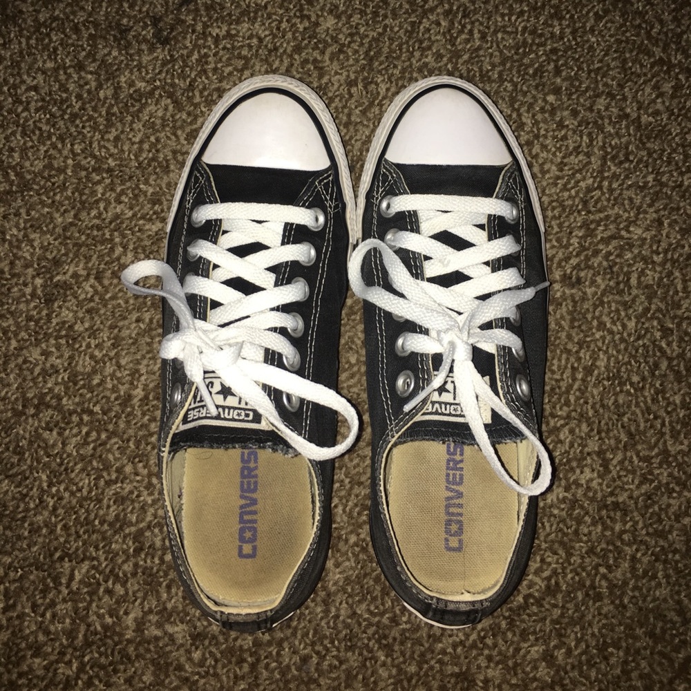 black and white low top converse