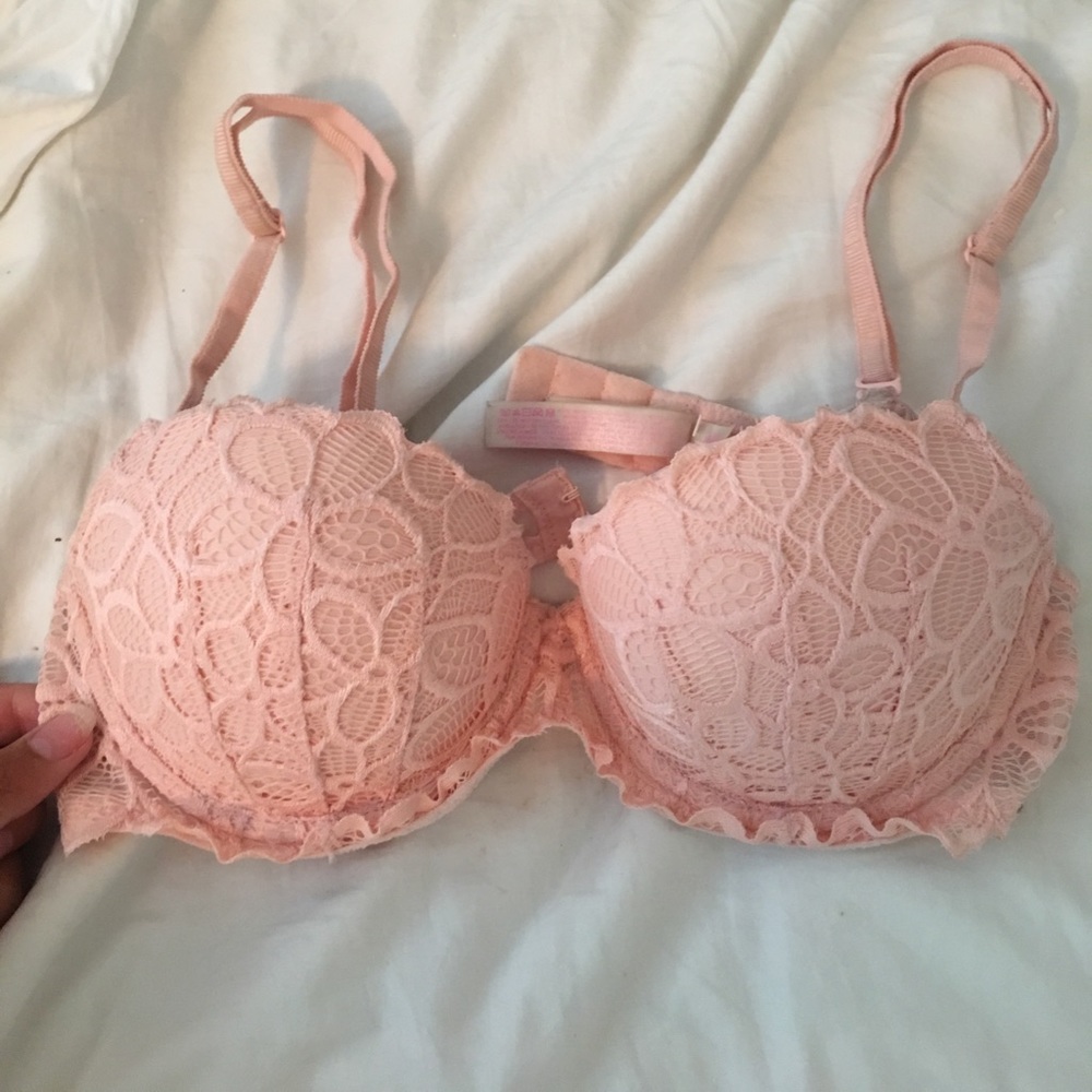 Baby Pink Lace Date Push-Up Bra