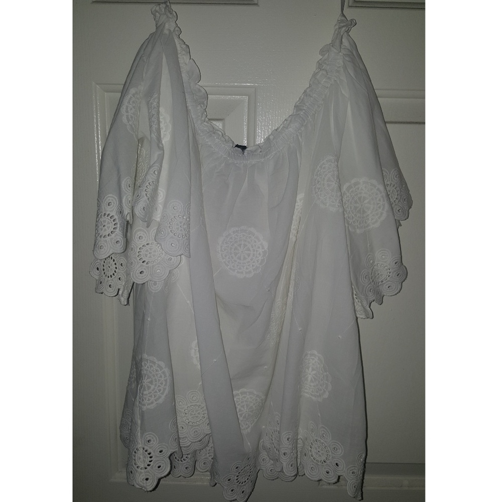 White off the shoulder shirt