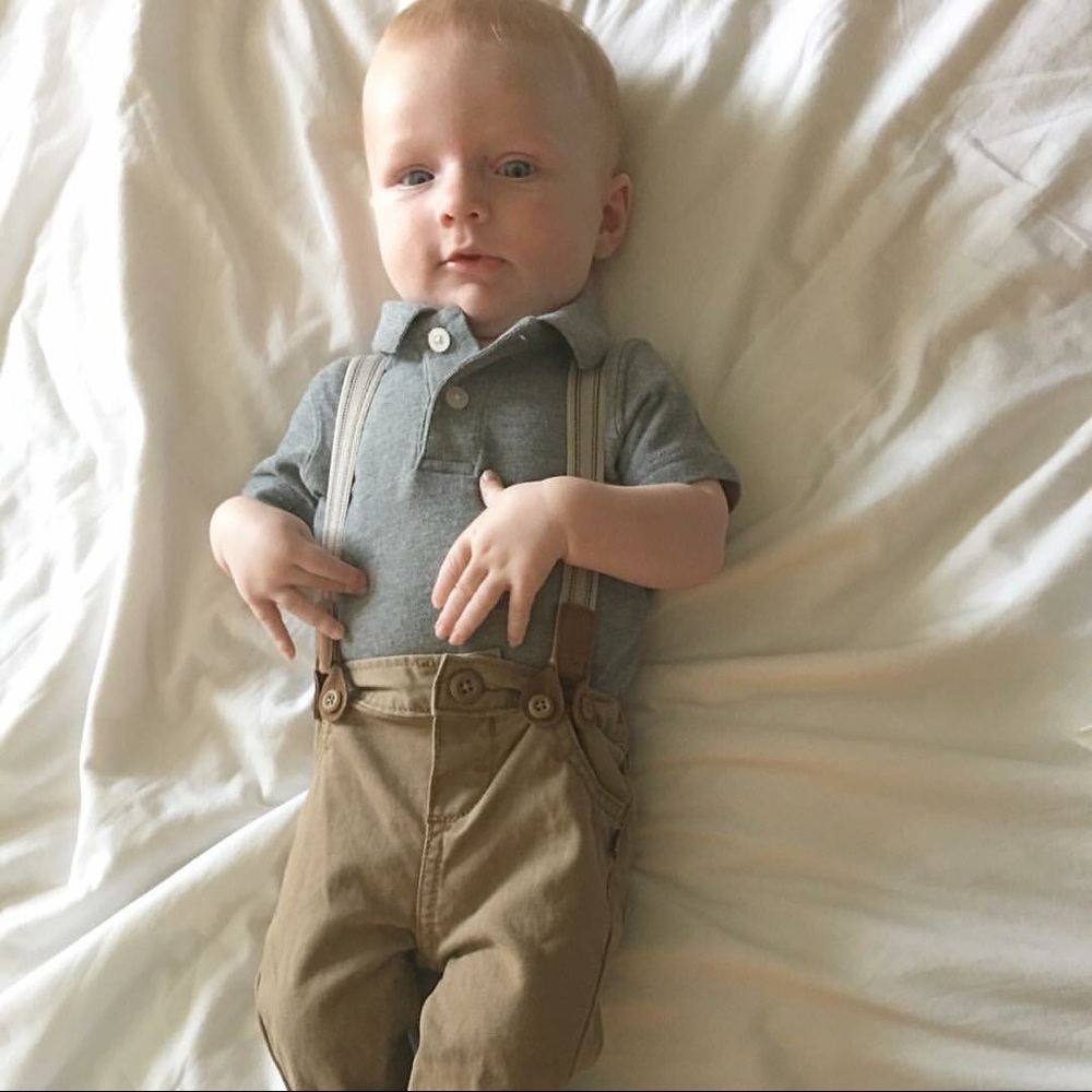 Built in Suspender Khaki Jeans
