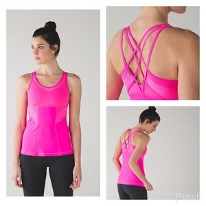 Lululemon Pink Strap It Like Its Hot Tank size 6