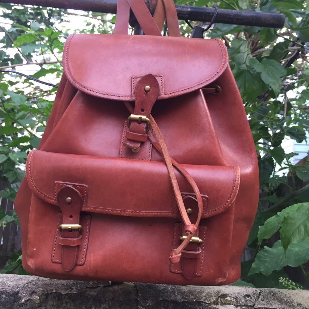 GAP leather drawstring backpack