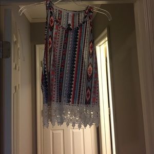 Aztec patterned crop top, small