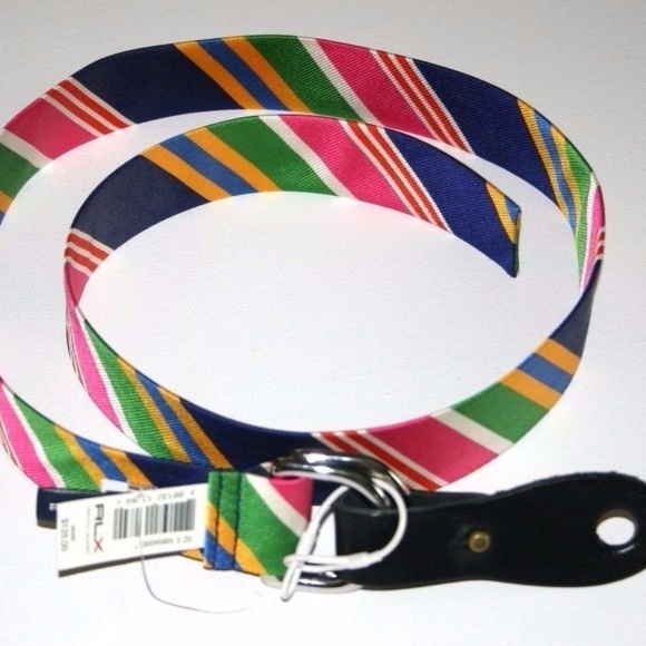 Ralph Lauren D ring brlt tie stripe pattern New