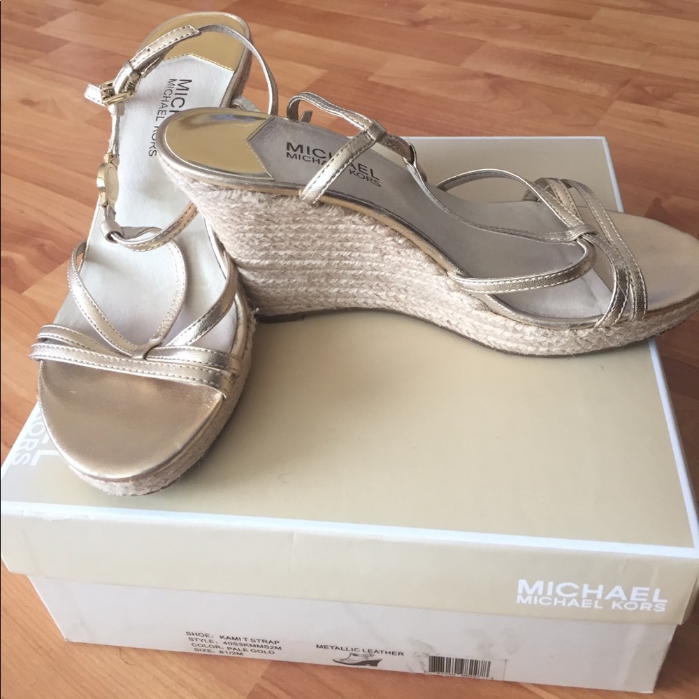Michael Kors Kami T-strap platform wedge sandals