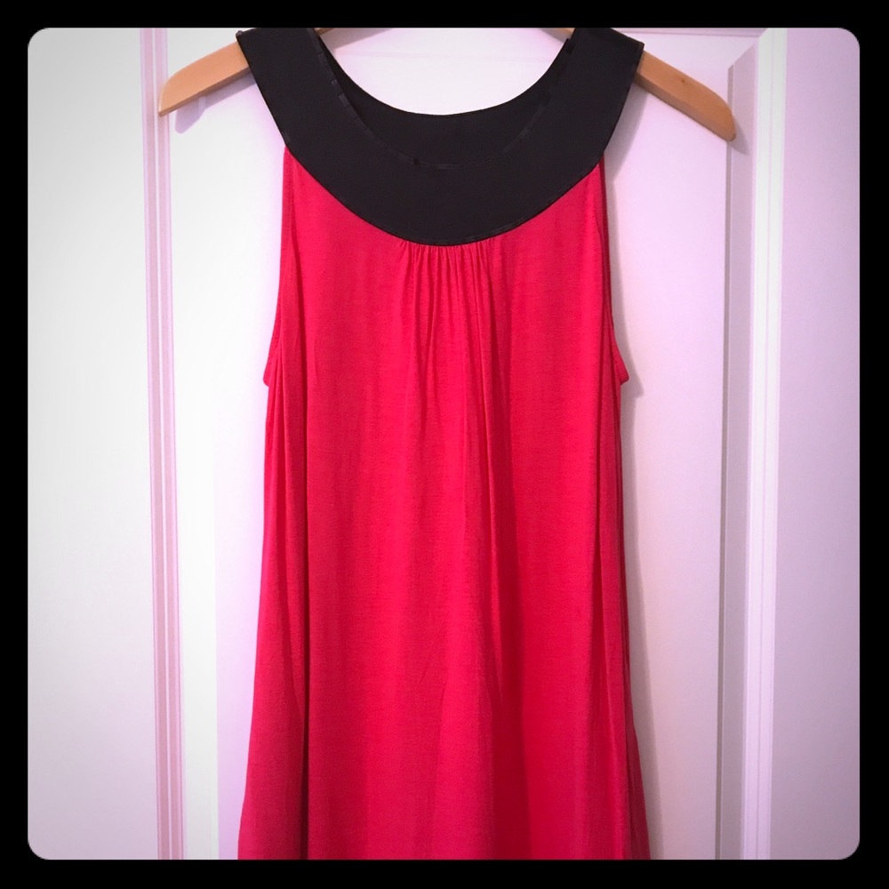 Express pink and black shift dress