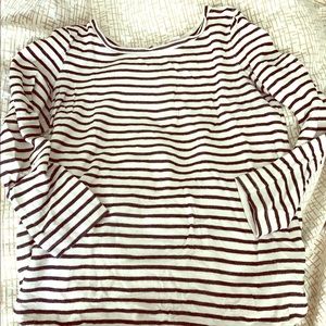Black and white striped long sleeve sweater