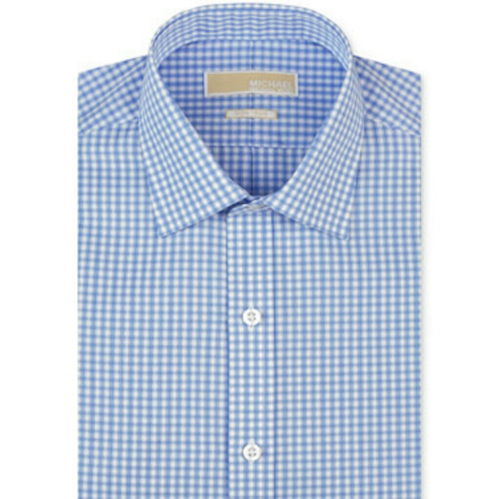 Michael kors blue check dress shirt