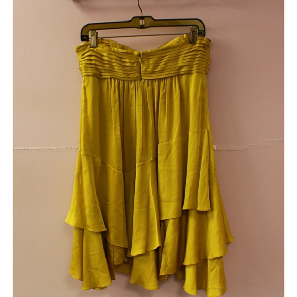 Yellow Layered Strapless Dress - Picture 6 of 8