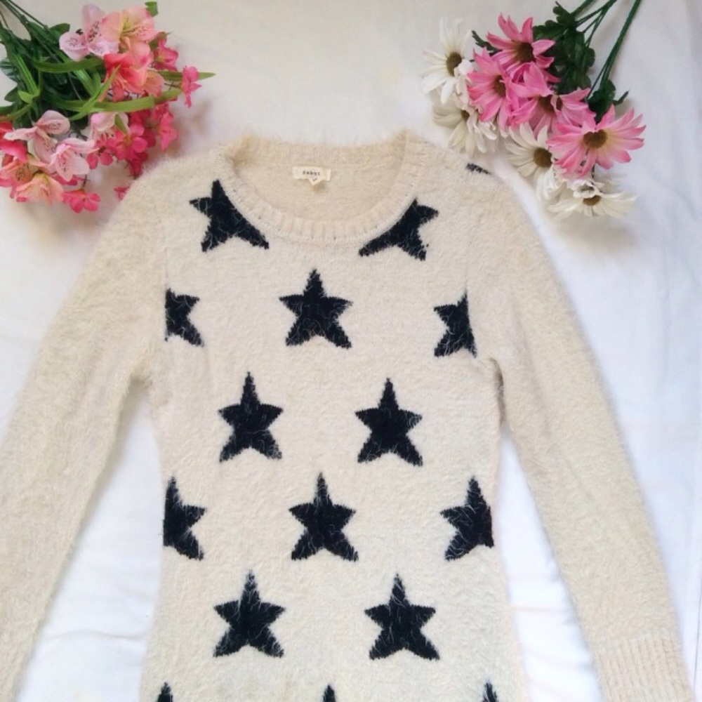 Furry fuzzy sweater scoop neck sweater