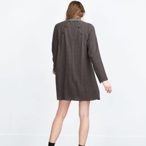 NWT Zara Plaid/Check Button Back Dress