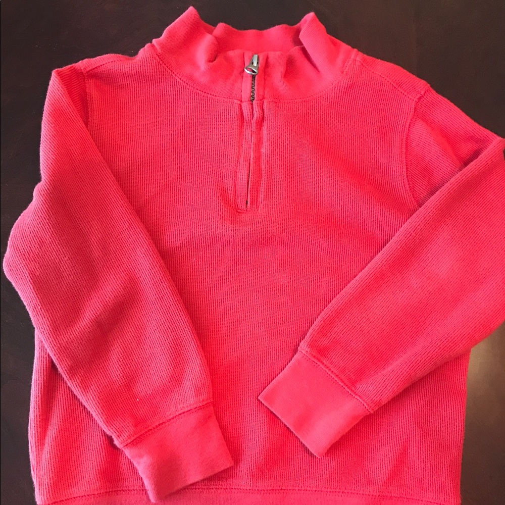 Red zip pullover for boys