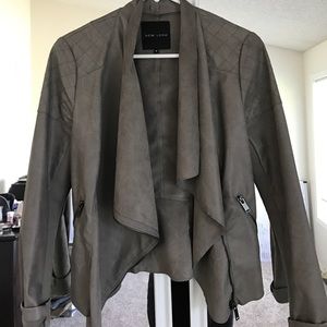 Faux grey leather jacket