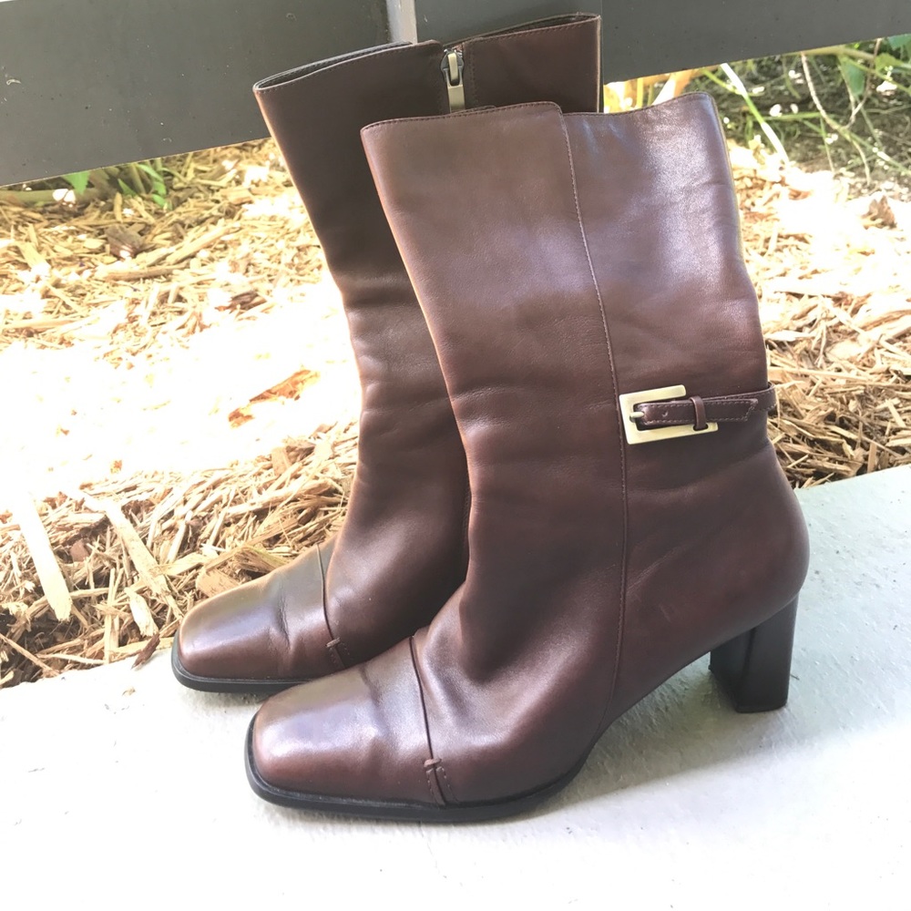 Anne Klein Brown Leather Riding Boots