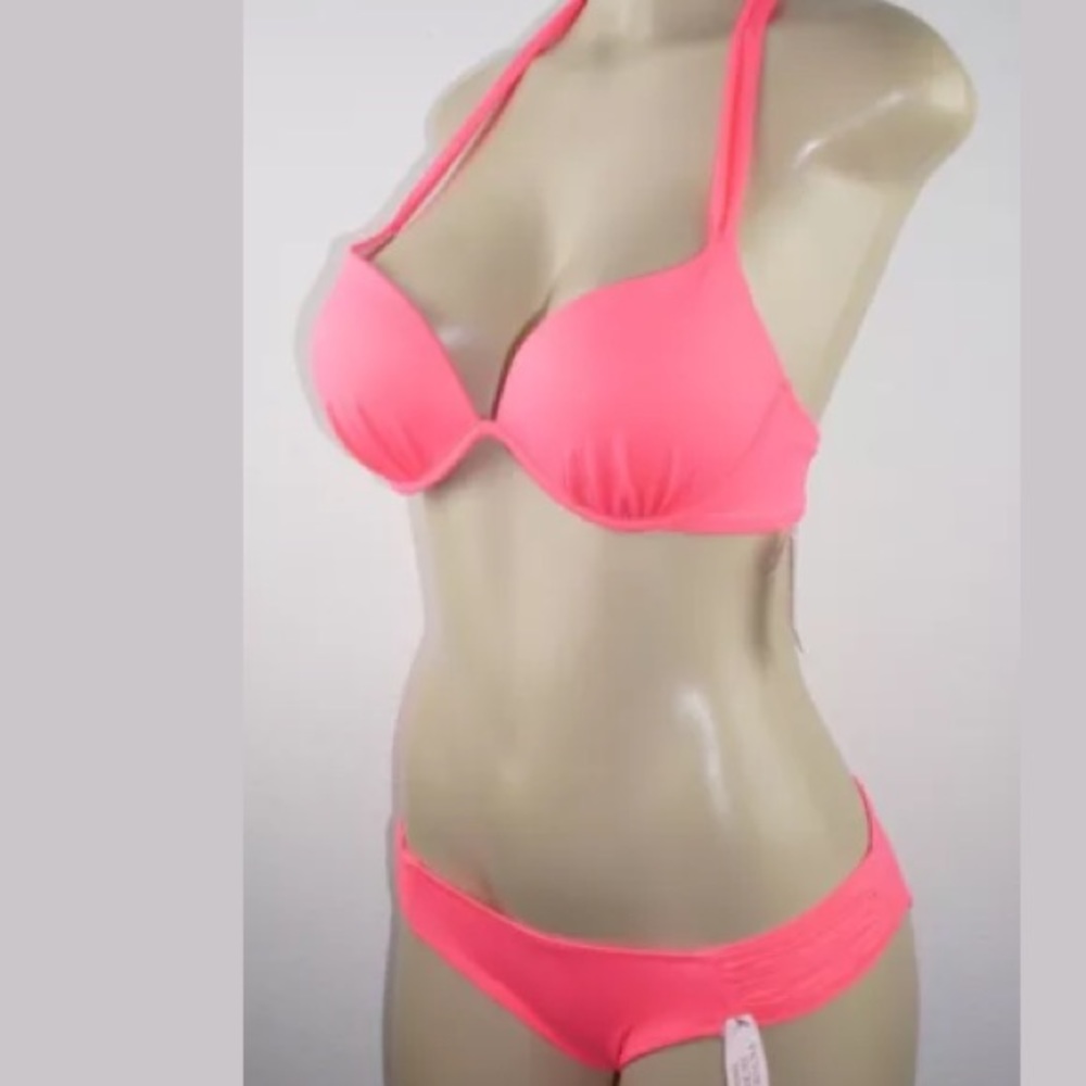 NEW Victoria Secret Coral Bombshell Bikini 36B S