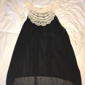 Black and white sheer tank top