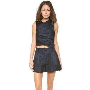 Twisted Origami Pleated Cropped Top