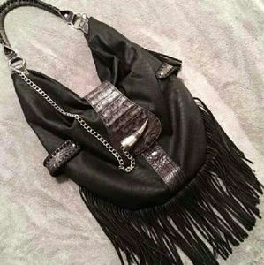 Beautiful hobo handbag with fringe
