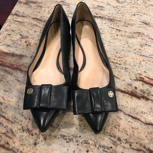 Tory Burch black bow flats