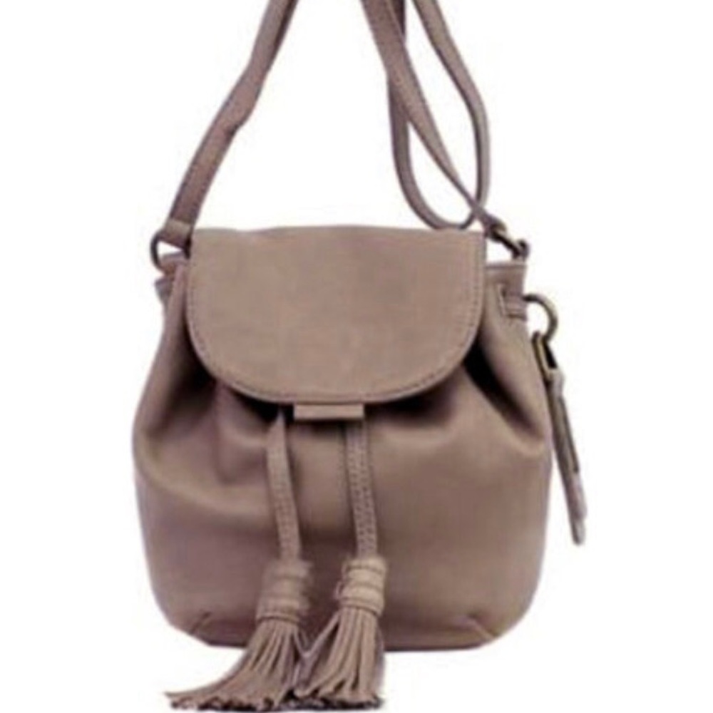 NWT Lucky Brand Dust Taupe Jordan leather mini