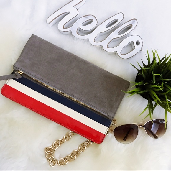 Clare V Handbags - FINAL Clare Vivier Margot Stripe Foldover clutch
