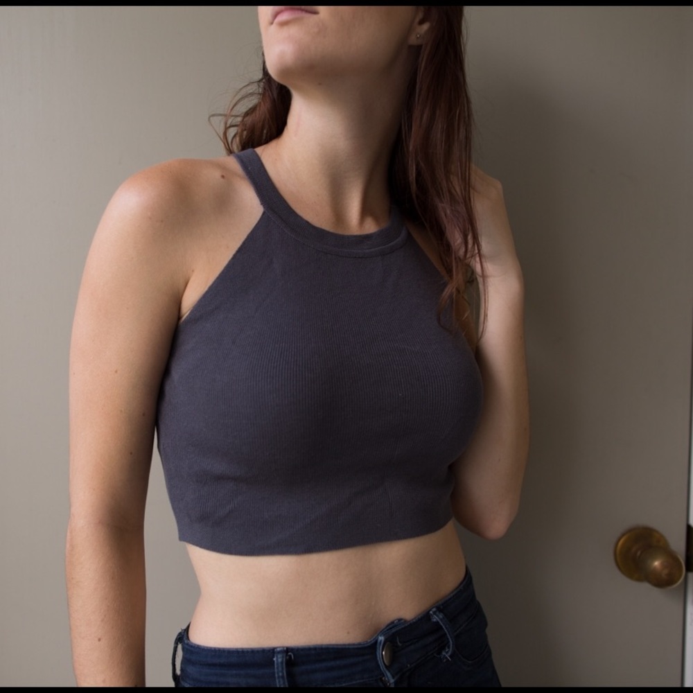 Grey Crop Top