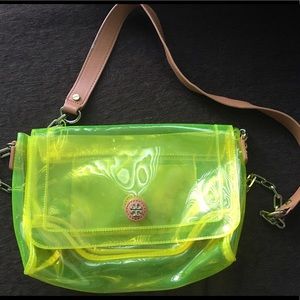 Neon lime green Tory burch bag