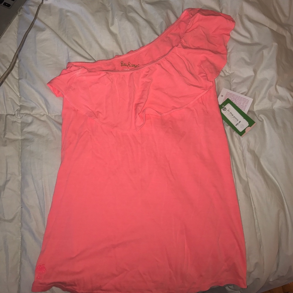 Lilly Pulitzer over the shoulder shirt